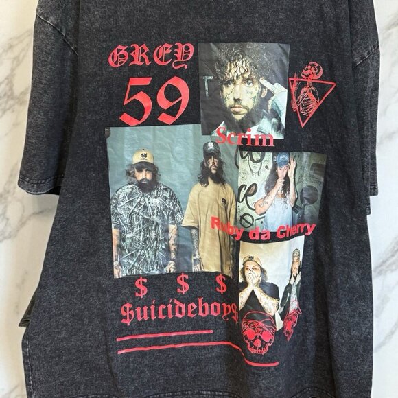 Suicideboys Shirt Grey 59 Scrim Ruby Da Cherry Size XXL 2XL Band March 50” - Picture 1 of 11